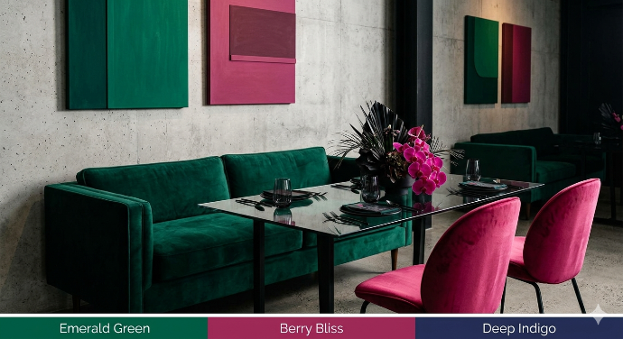 4. Gegensätze ziehen sich an: Emerald Green &amp; Berry Pink