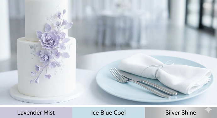 5. Moderner Lavendel-Traum: Flieder &amp; Eisblau