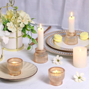 Teelichthalter & Stabkerzenhalter Glas mieten 12er Set Gold