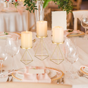 Kerzenständer Gold Metall mieten 3er Set